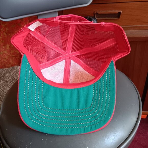 Vintage Coors Red Mesh Trucker Hat Gold Embroidery Snapback USA NOS NEW - Picture 5 of 6